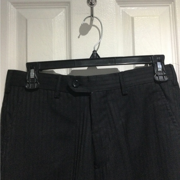 Cigliano Men’s Formal Black Striped Dress Pants - Picture 3 of 5